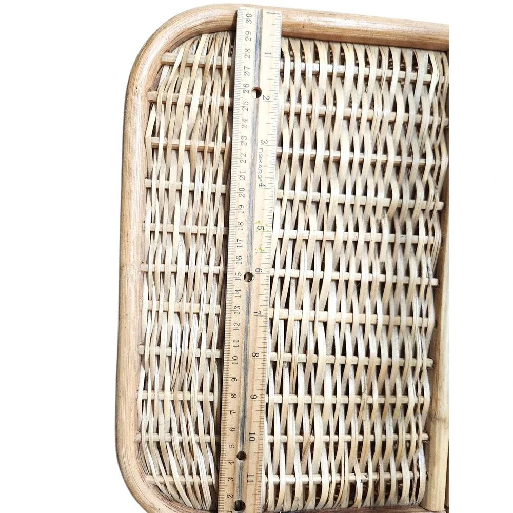 Vintage Large 2 Wine Bottle  Holder Rattan Bamboo Hinge Wicker‎ Picnic Basket